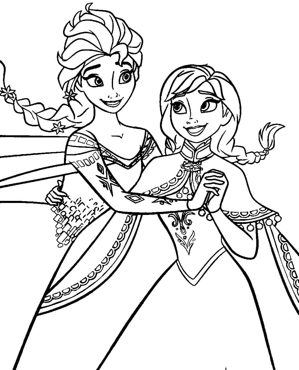 Anna, Elsa skøjteløb Tegninger til Farvelægning
