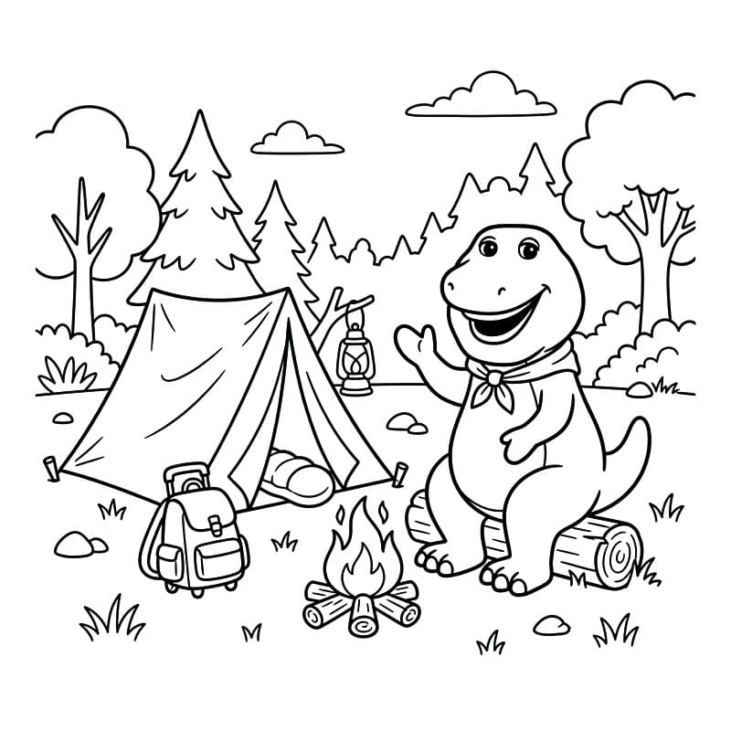 Barney-campingpladsen Tegninger til Farvelægning