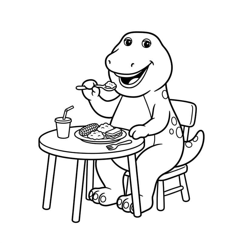 Barney dejligt Tegninger til Farvelægning