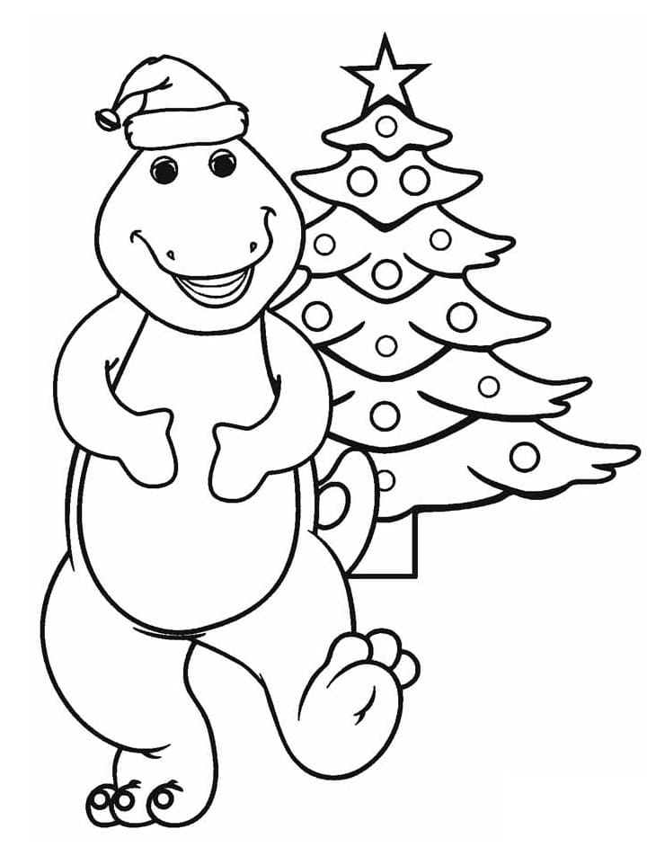 Barney og juletræet Tegninger til Farvelægning