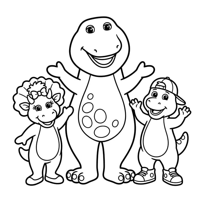 Barney og venner print Tegninger til Farvelægning
