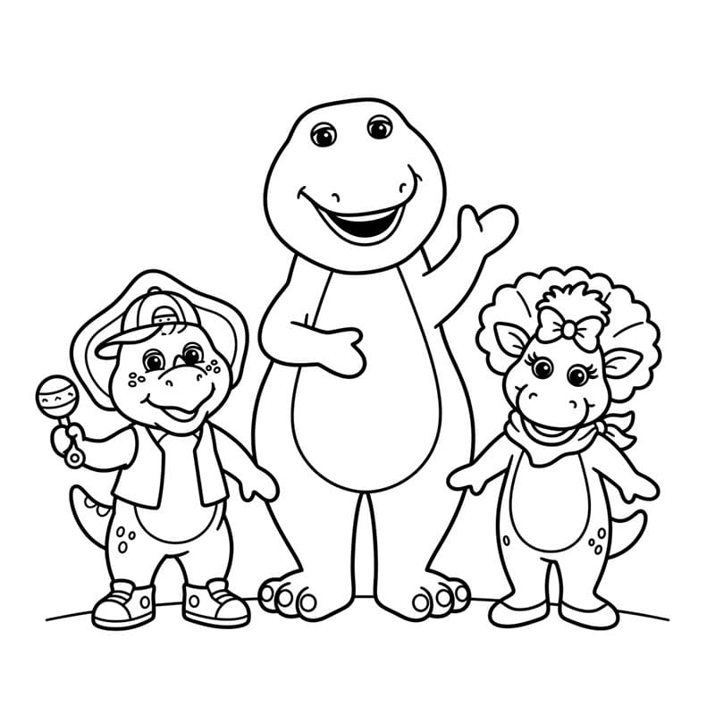 Barney og venner printbar Tegninger til Farvelægning