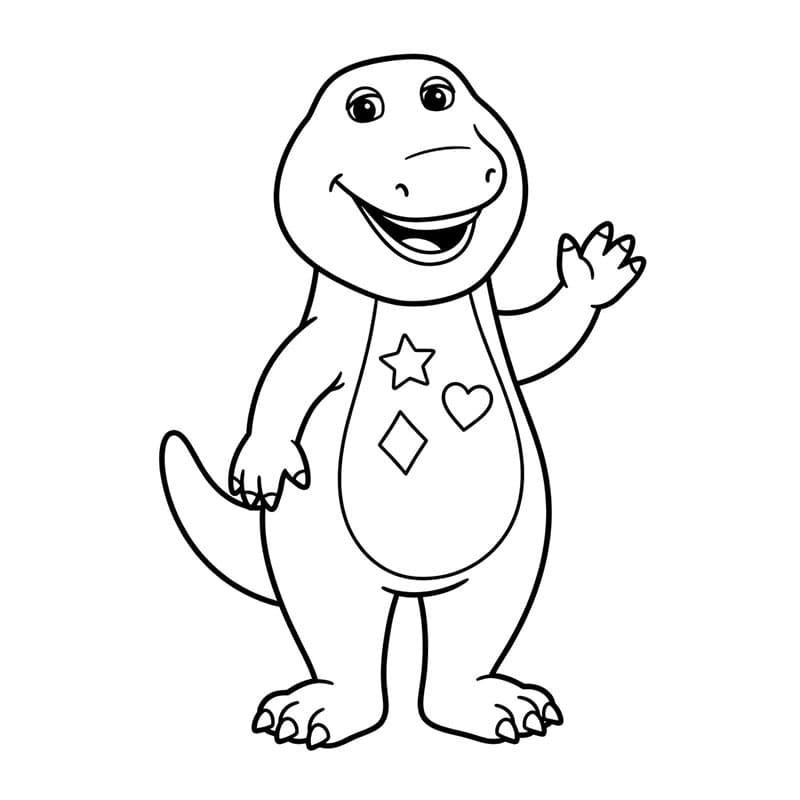 Barney stående Tegninger til Farvelægning