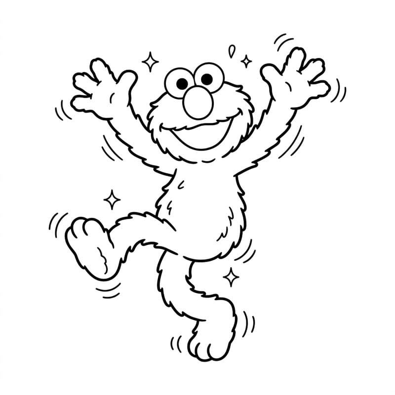 Dansende Elmo Tegninger til Farvelægning