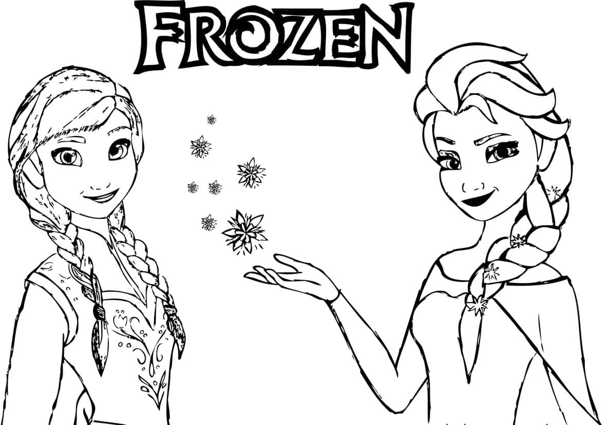 Disney Frost Anna og Elsa Tegninger til Farvelægning