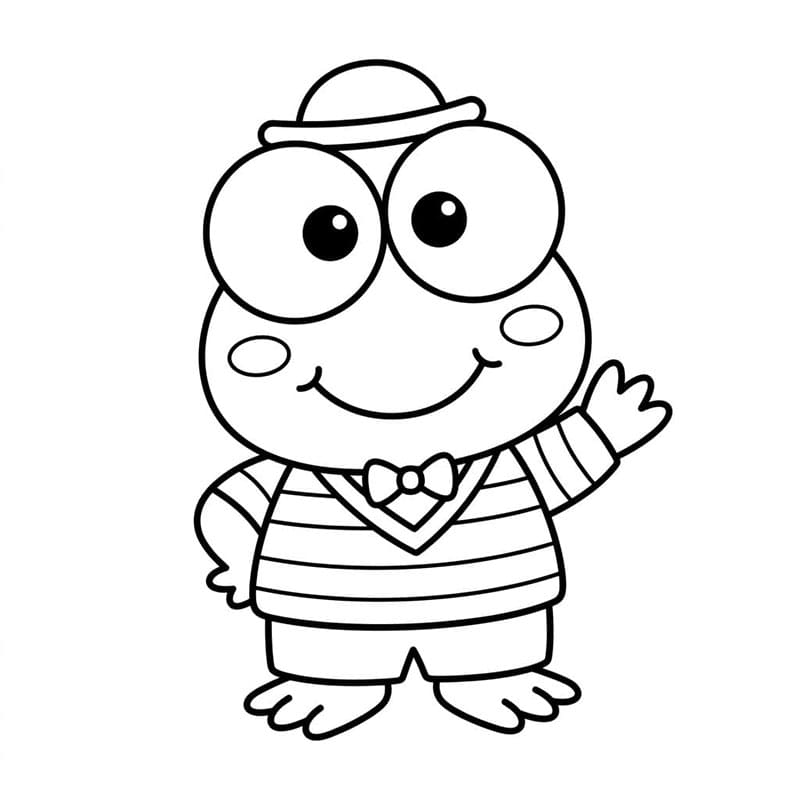 Elegant Keroppi i hat Tegninger til Farvelægning