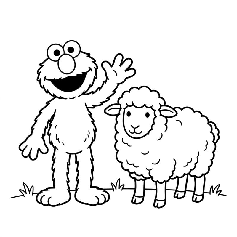 Elmo og fåret Tegninger til Farvelægning