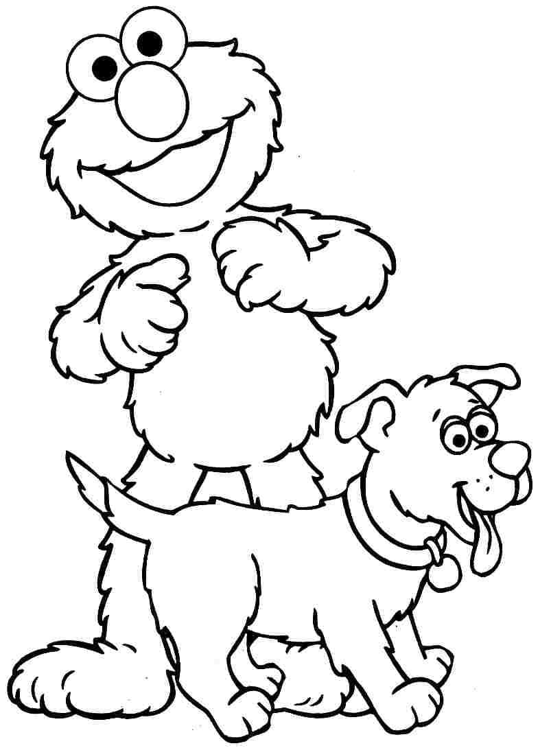 Elmo og hund Tegninger til Farvelægning