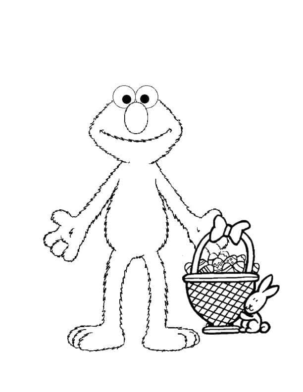 Elmo og påskekurv Tegninger til Farvelægning