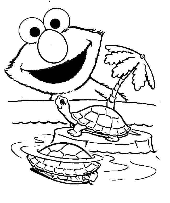 Elmo og skildpadder Tegninger til Farvelægning