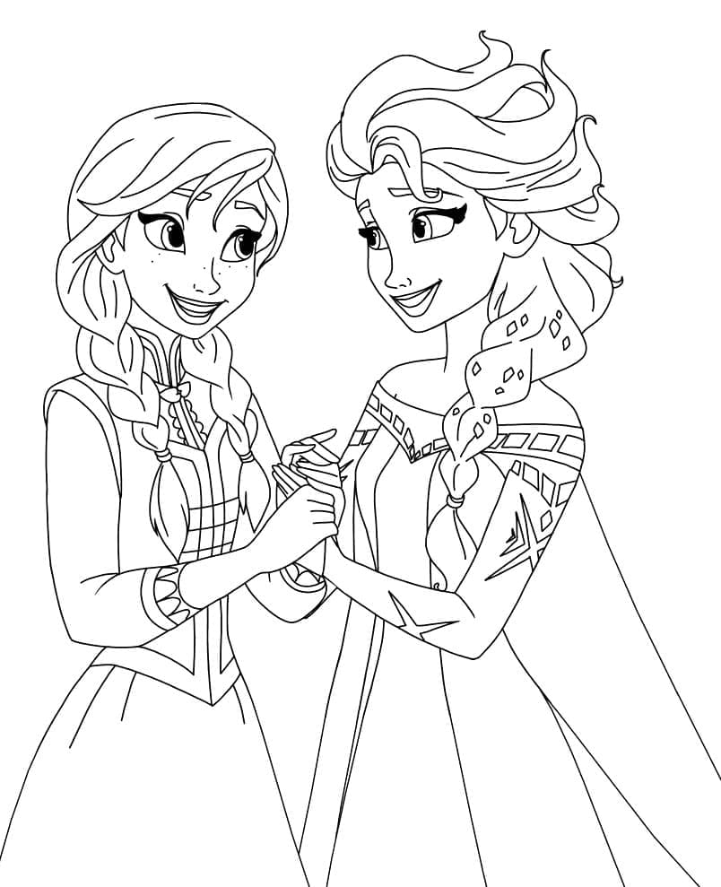 Elsa & Anna Tegninger til Farvelægning