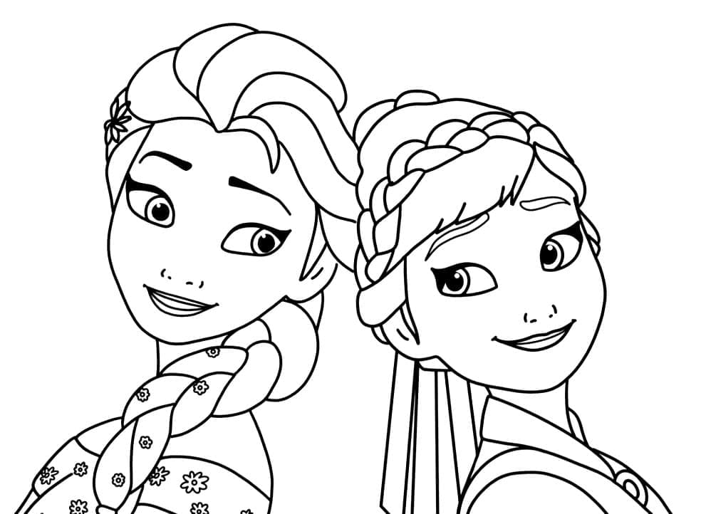 Elsa, Anna Kold og på hovedet Tegninger til Farvelægning