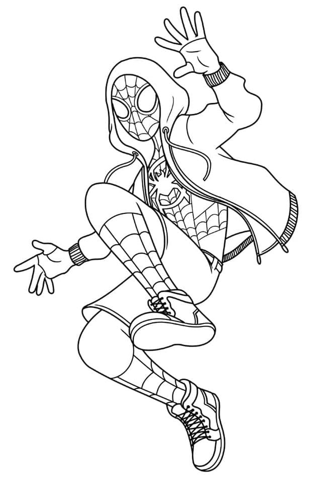 Fantastiske Spider-Man Miles Morales Tegninger til Farvelægning