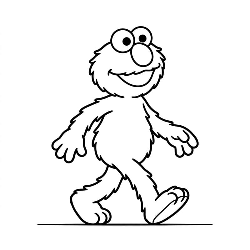 Gående Elmo Tegninger til Farvelægning