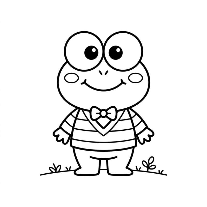 Glad Keroppi i butterfly Tegninger til Farvelægning