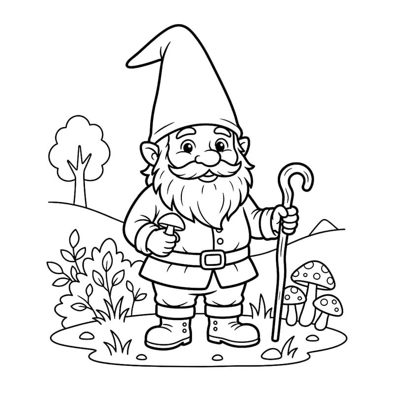 Gnome flot Tegninger til Farvelægning