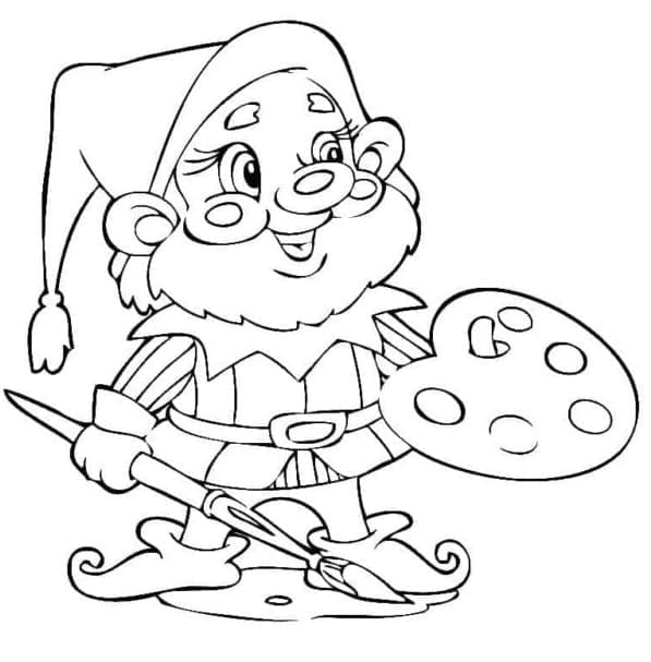 Gnome maler Tegninger til Farvelægning