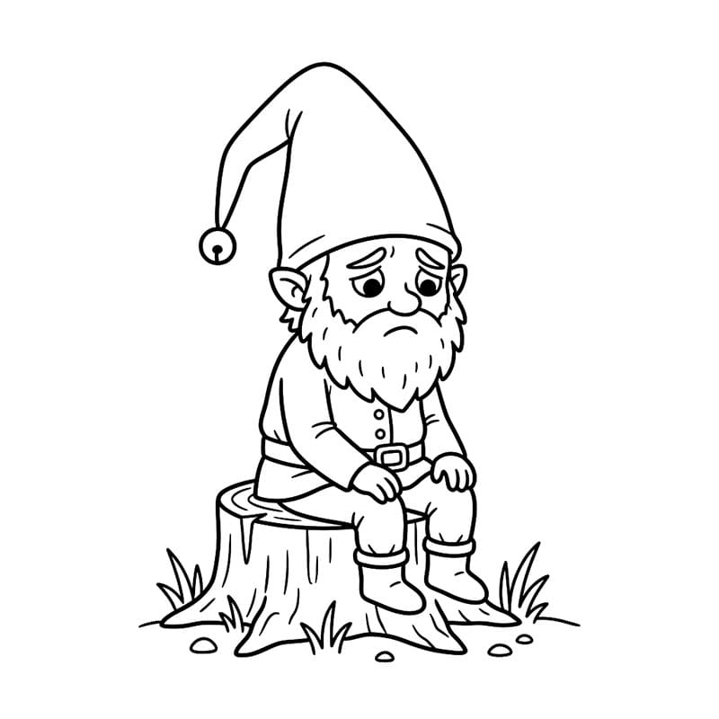 Gnome trist Tegninger til Farvelægning