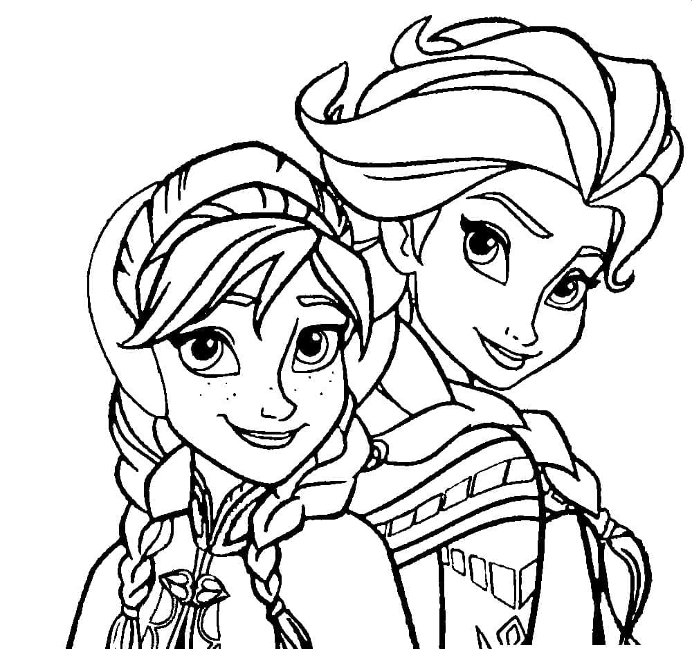 Gratis Anna og Elsa Tegninger til Farvelægning