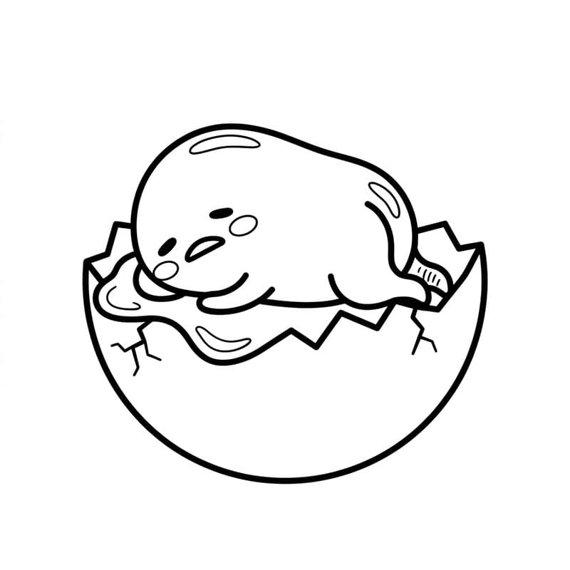 Gudetama Cozyegg Tegninger til Farvelægning