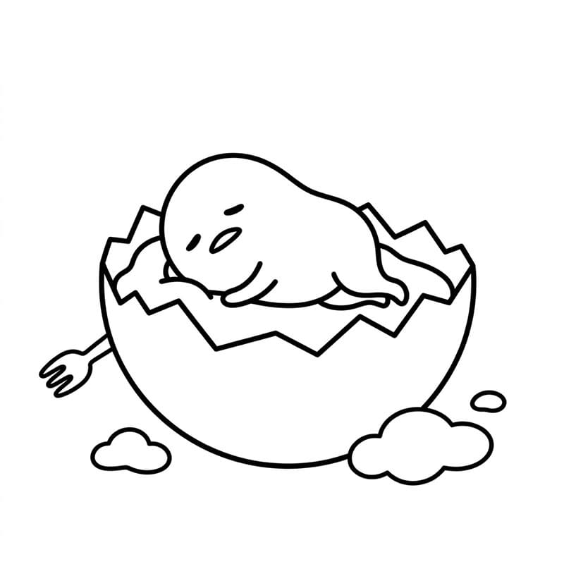 Gudetama Crashi Tegninger til Farvelægning