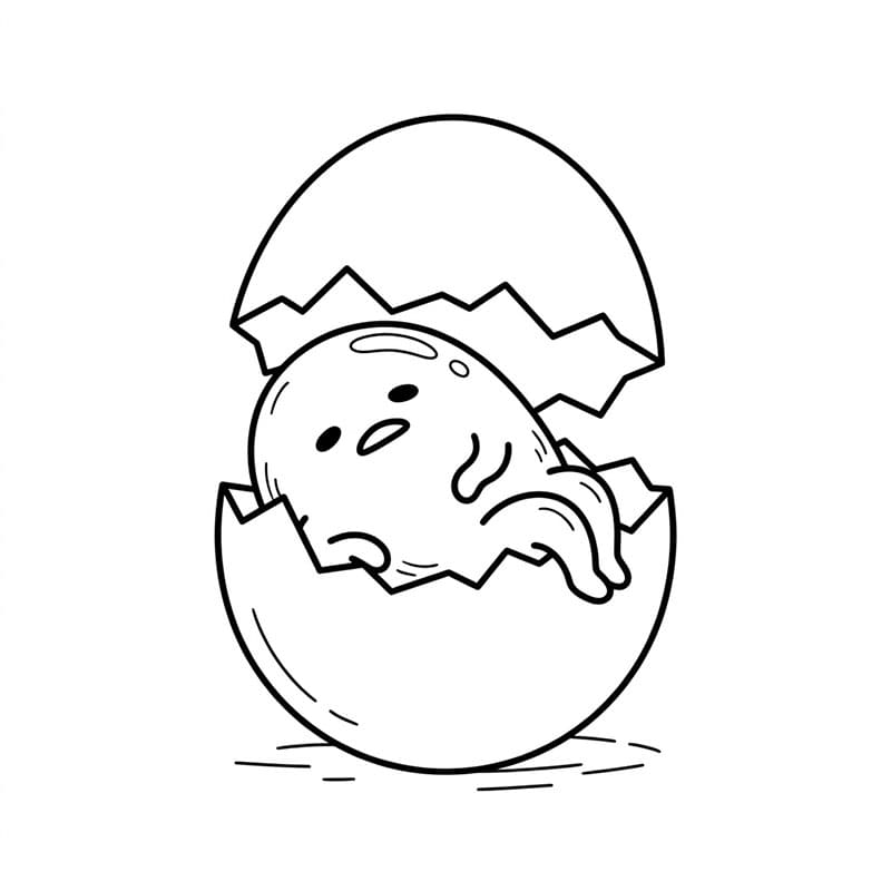 Gudetama Hatchi Tegninger til Farvelægning