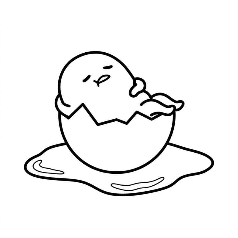 Gudetama Lazyroll Tegninger til Farvelægning