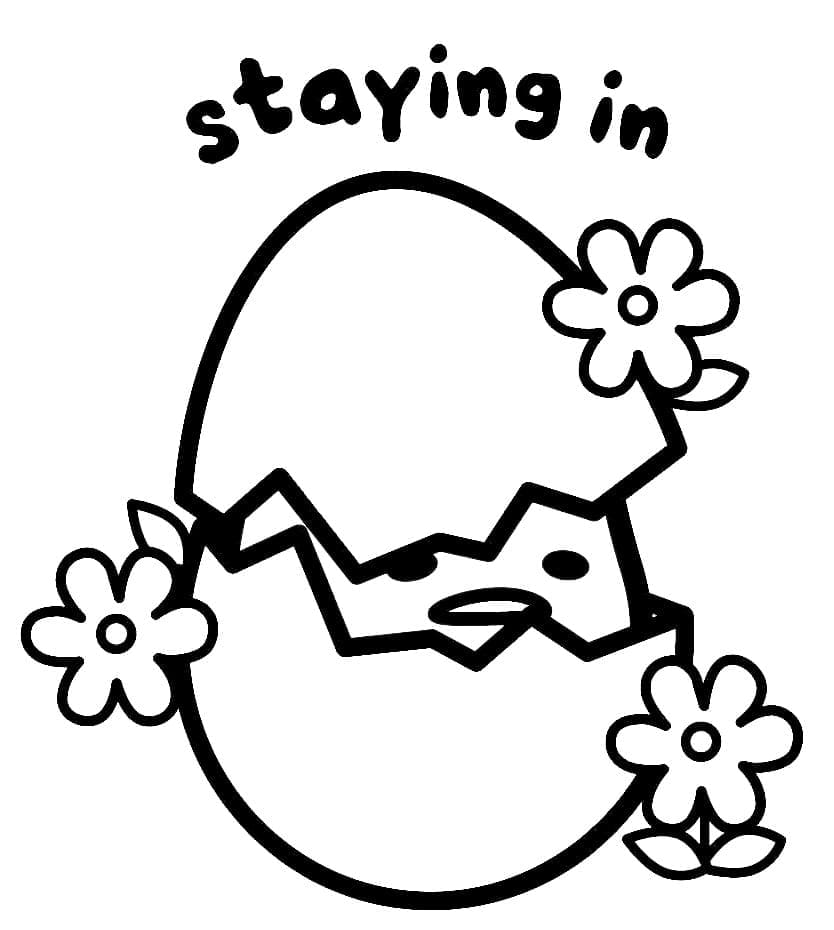 Gudetama med blomster Tegninger til Farvelægning
