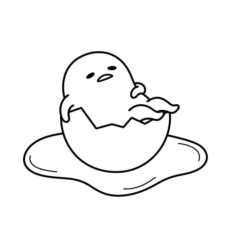 Gudetama Melti Tegninger til Farvelægning