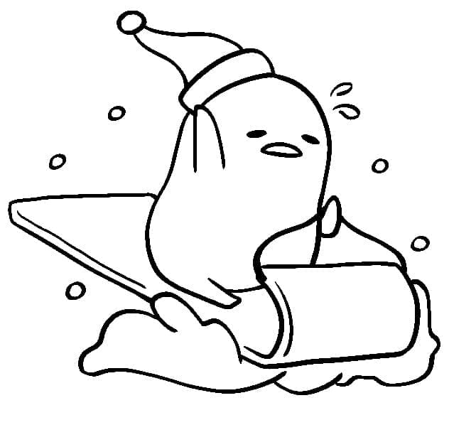 Gudetama på slæde Tegninger til Farvelægning