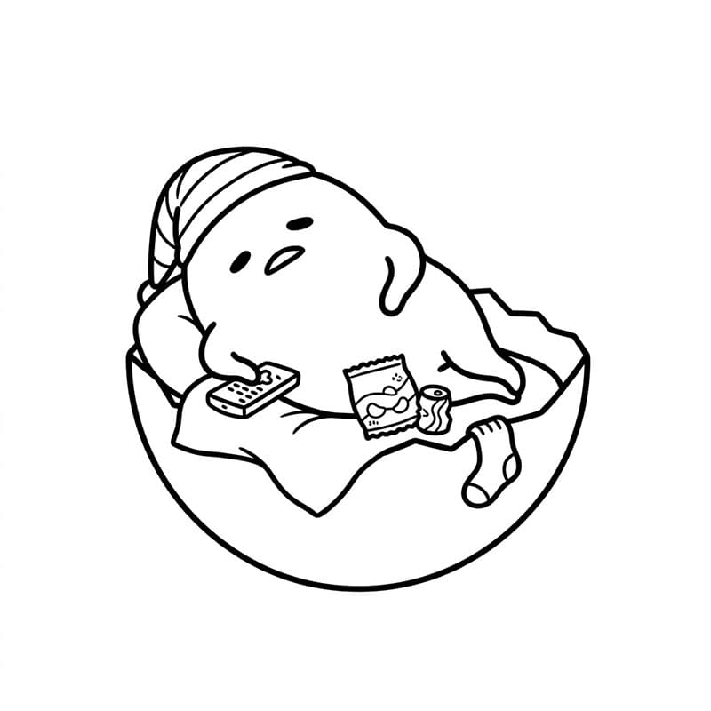 Gudetama Snacku Tegninger til Farvelægning