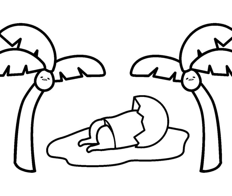 Gudetama Summer Tegninger til Farvelægning