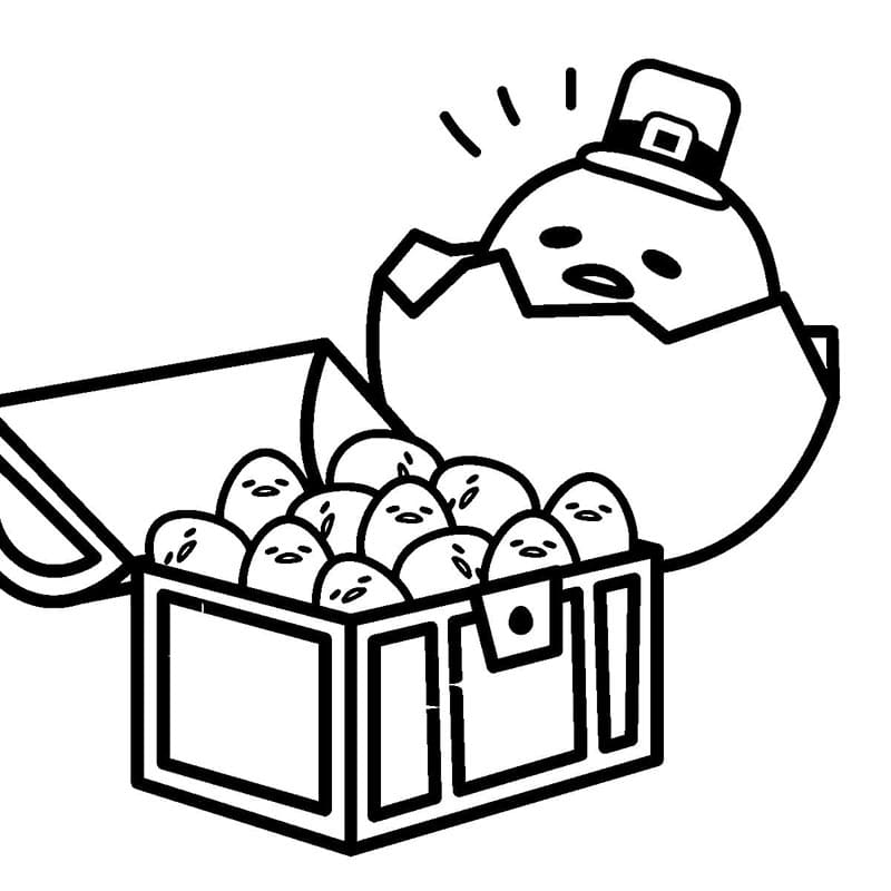 Heldige Gudetama Tegninger til Farvelægning