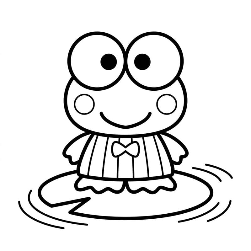 Keroppi hopper i vandet Tegninger til Farvelægning