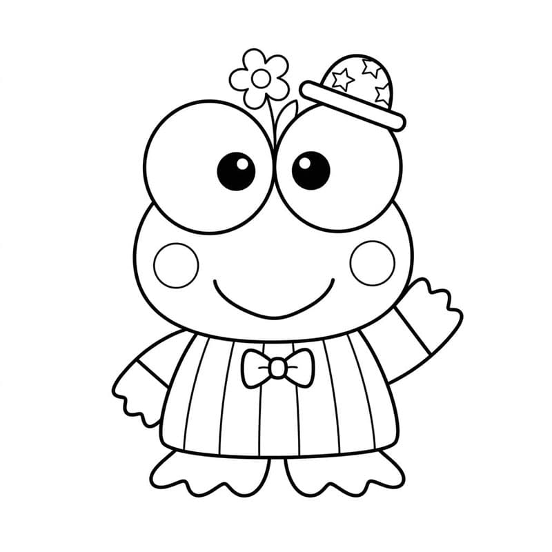 Keroppi med en lille hat Tegninger til Farvelægning