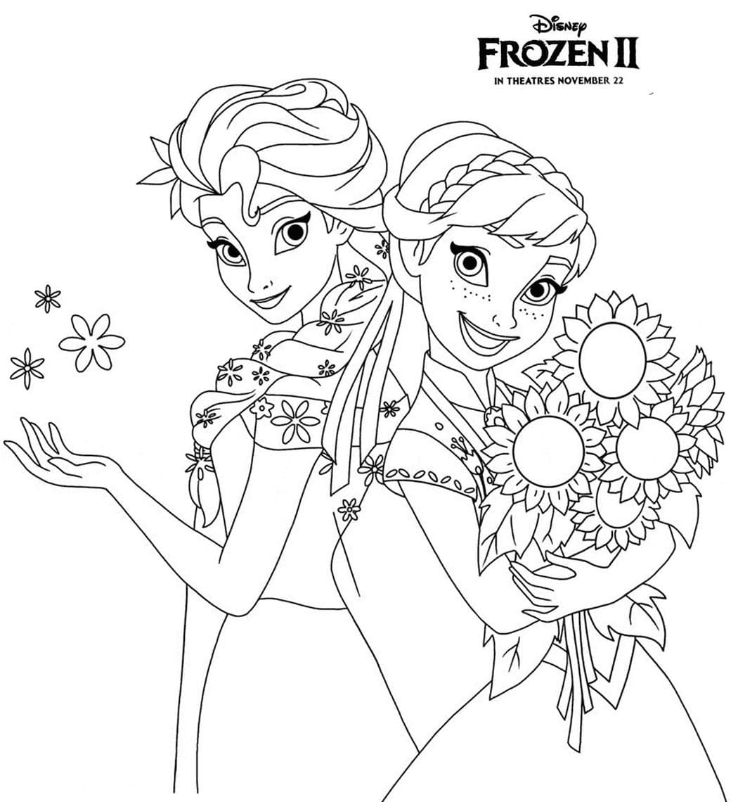 Koldt og på hovedet II Prinsesse Anna Elsa Tegninger til Farvelægning