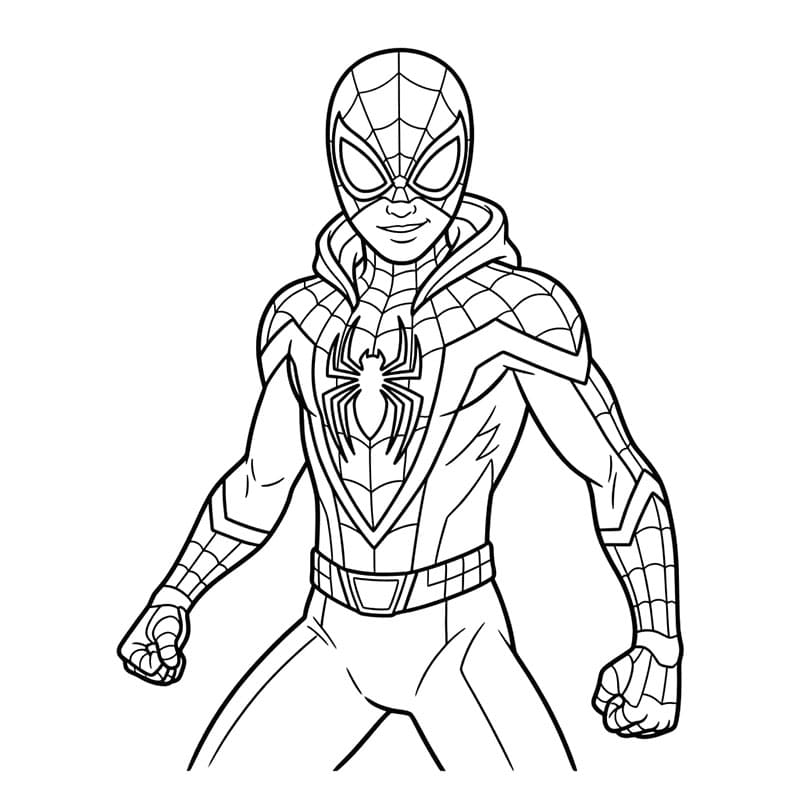 Miles Morales heltedragt Tegninger til Farvelægning