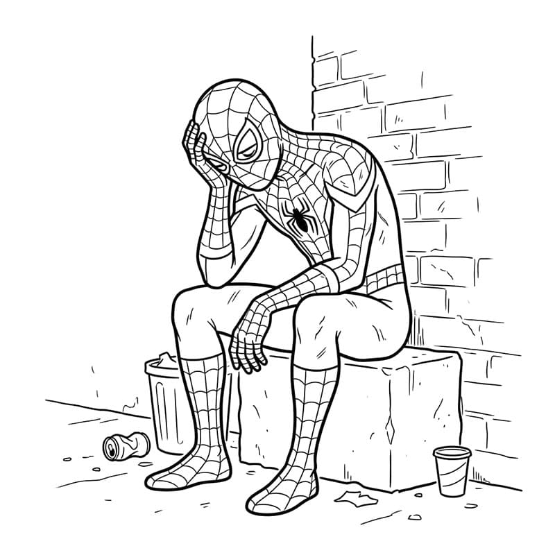 Miles Morales hviler Tegninger til Farvelægning