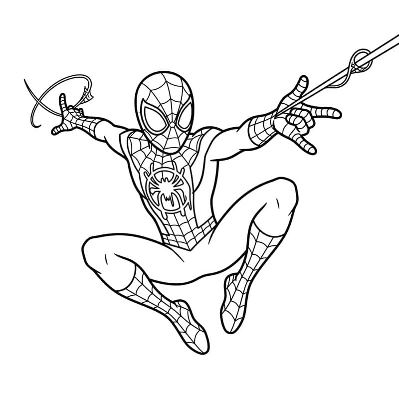 Miles Morales i spring Tegninger til Farvelægning