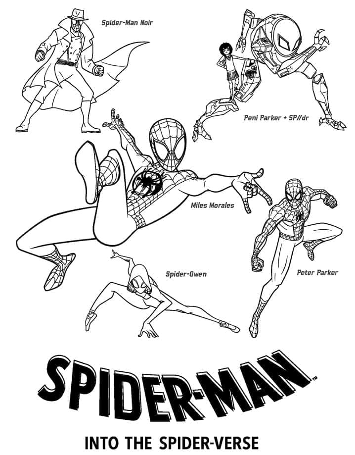 Miles Morales og Spider-Man Tegninger til Farvelægning