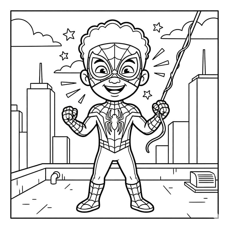 Miles Morales sej helt Tegninger til Farvelægning
