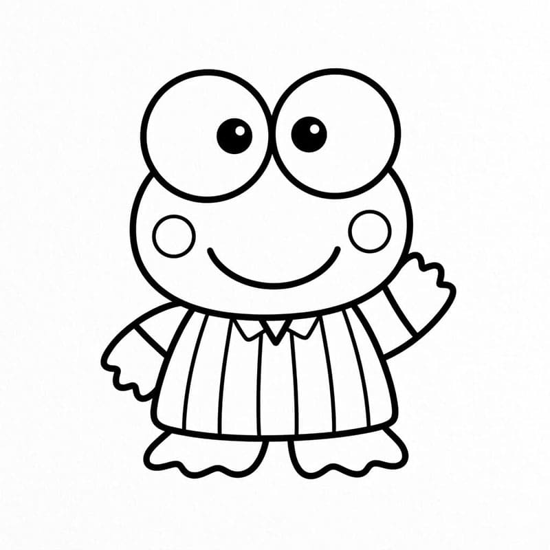 Munter Keroppi vinker Tegninger til Farvelægning
