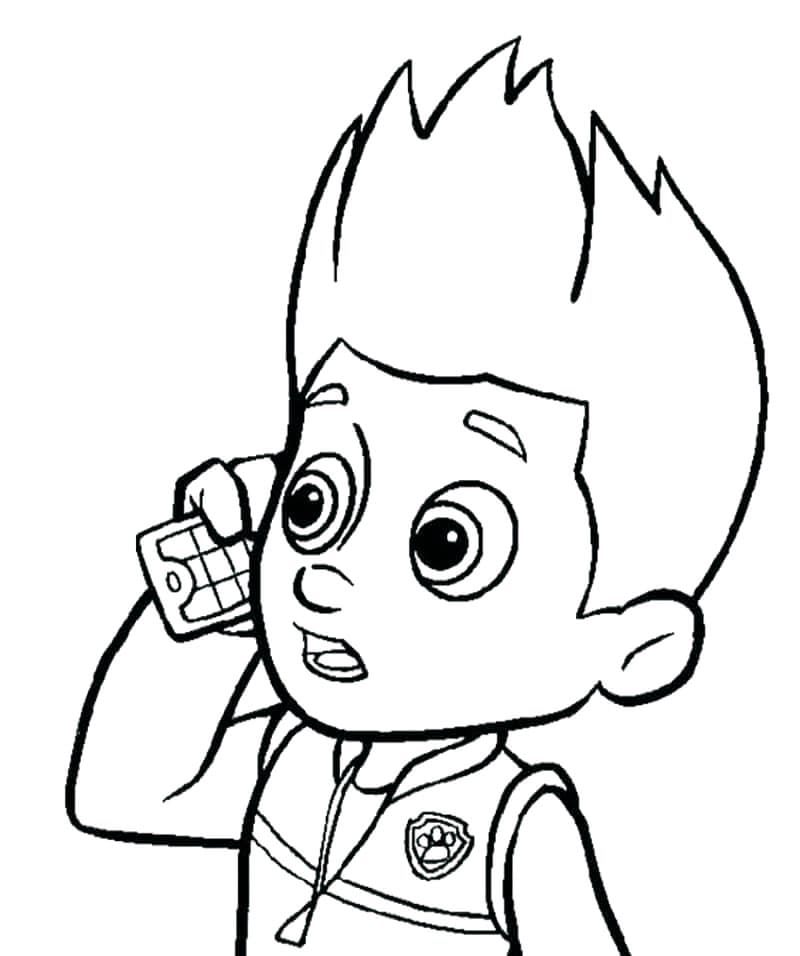 Paw Patrol-figuren Ryder Tegninger til Farvelægning