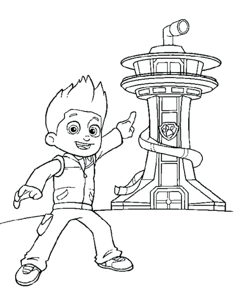 Paw Patrol-print Ryder Tegninger til Farvelægning