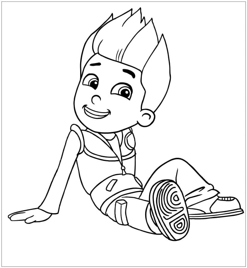 Paw Patrol Ryder siddende Tegninger til Farvelægning
