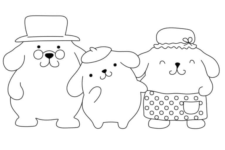 Pompompurin-familien Tegninger til Farvelægning