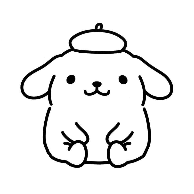 Pompompurin i en simpel positur Tegninger til Farvelægning