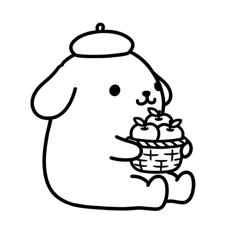 Pompompurin med gaver Tegninger til Farvelægning