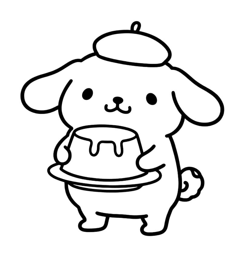 Pompompurin med småkager Tegninger til Farvelægning