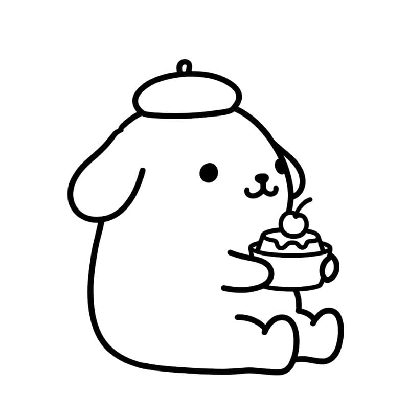 Pompompurin med småkagetårne Tegninger til Farvelægning